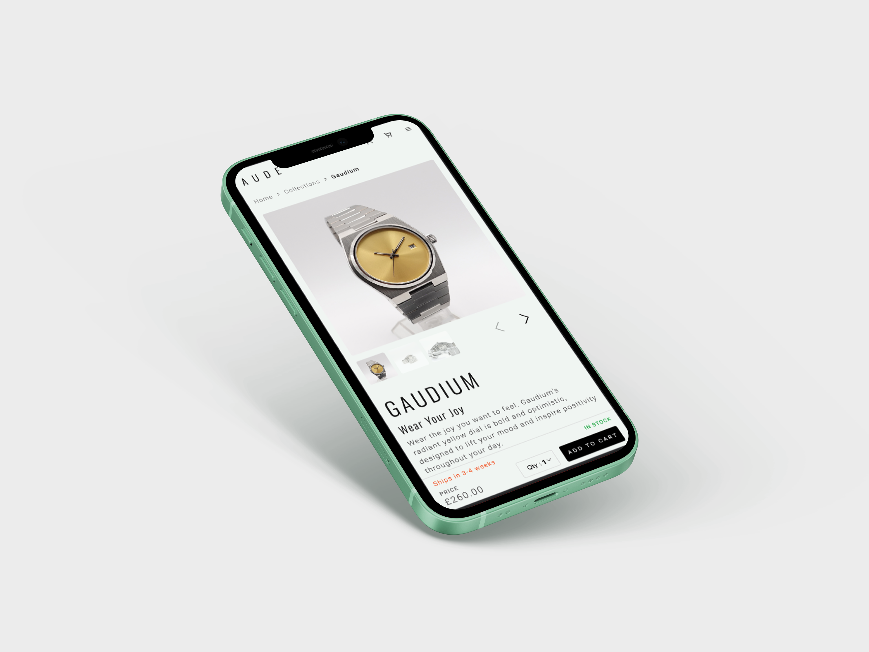 AUDE - collection page with product grid